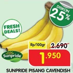 Promo Harga Sunpride Pisang Cavendish per 100 gr - Superindo