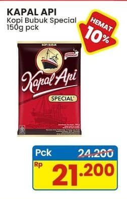 Promo Harga Kapal Api Kopi Bubuk Special 165 gr - Indomaret