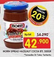 Promo Harga Morin Jam Hazelnut Spread With Cocoa 300 gr - Superindo