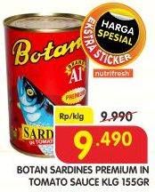 Promo Harga BOTAN Sardines Premium In Tomato Sauce 155 gr - Superindo