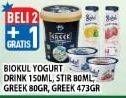 Promo Harga BIOKUL Stir Yogurt 80ml/Drink Yogurt 150ml/Greek Yoghurt 80gr/473gr  - Hypermart