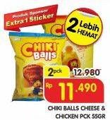 Promo Harga CHIKI BALLS Chicken Snack Keju, Chicken per 2 pouch 55 gr - Superindo