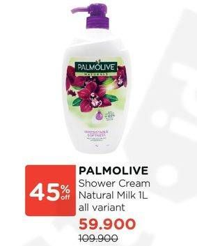 Promo Harga PALMOLIVE Shower Gel Natural Milk, All Variants 1 ltr - Watsons