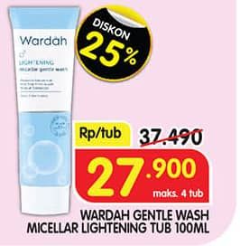 Promo Harga Wardah Lightening Gentle Wash 100 ml - Superindo