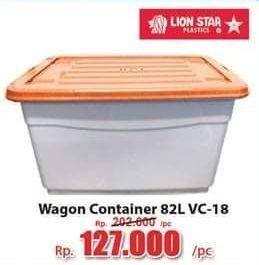 Promo Harga LION STAR Wagon Container VC-18 (82ltr) 82000 ml - Hari Hari