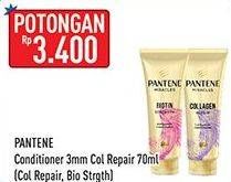 Promo Harga PANTENE Conditioner Miracle Collagen Repair/ Biotin Strength 70ml  - Hypermart