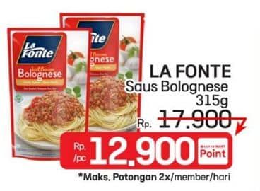 Promo Harga La Fonte Saus Pasta Bolognese 315 gr - LotteMart