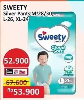 Promo Harga Sweety Silver Pants L28, M30, XL26, XL24 24 pcs - Alfamart