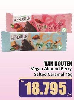 Promo Harga Van Houten Chocolate Vegan Almond Berries, Salted Caramel 45 gr - Hari Hari