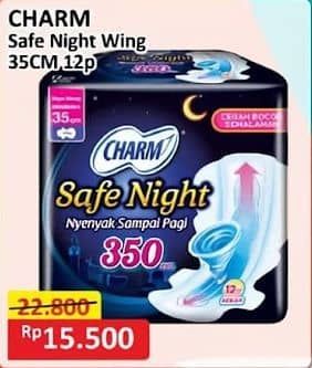 Promo Harga Charm Safe Night Wing 35cm 12 pcs - Alfamart