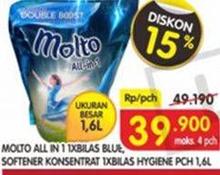 Promo Harga MOLTO All in 1 Blue, Hygiene 1600 ml - Superindo
