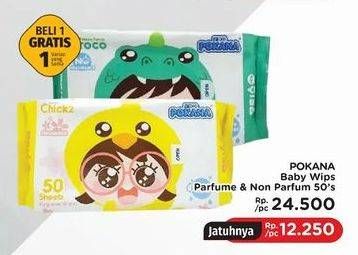 Promo Harga POKANA Baby Wipes Non Parfume, Parfume 50 pcs - LotteMart