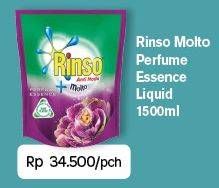 Promo Harga RINSO Anti Noda + Molto Liquid Detergent Perfume Essence 1500 ml - Carrefour