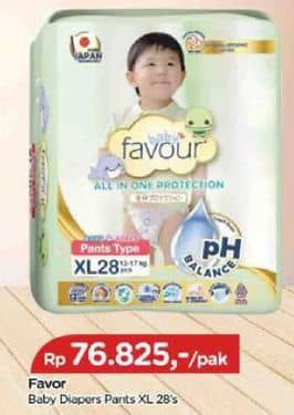 Promo Harga Favour Baby Diapers Premium Pants XL28 28 pcs - TIP TOP