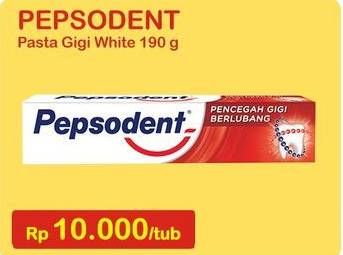 Promo Harga PEPSODENT Pasta Gigi Pencegah Gigi Berlubang White 190 gr - Indomaret
