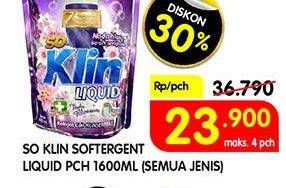 Promo Harga SO KLIN Liquid Detergent All Variants 1600 ml - Superindo