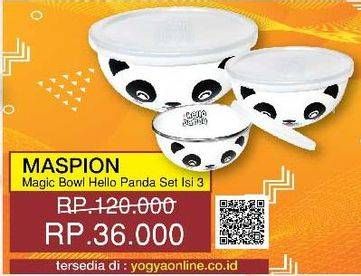 Promo Harga MASPION Magic Bowl Hello Panda Set 3 pcs - Yogya