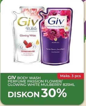 Promo Harga GIV Body Wash Passion Flowers Sweet Berry, Mulberry Collagen 825 ml - Yogya