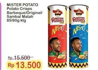 Promo Harga Mister Potato Snack Crisps Original, Sambal Matah, BBQ 80 gr - Indomaret