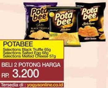 Promo Harga Potabee Snack Potato Chips Black Truffle, Salted Egg, Melted Cheese 57 gr - Yogya