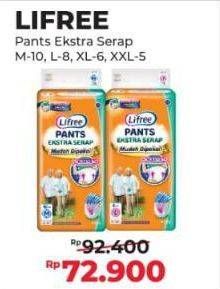 Promo Harga Lifree Popok Celana Ekstra Serap M10, L8, XL6, XXL5 5 pcs - Alfamart