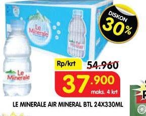 Promo Harga Le Minerale Air Mineral per 24 botol 330 ml - Superindo