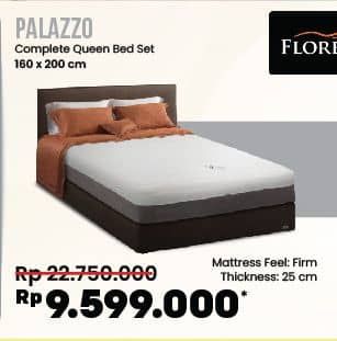 Promo Harga Florence Palazzo Complete Queen Bed Set 160 X 200 Cm  - COURTS