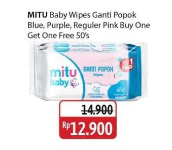 Promo Harga Mitu Baby Wipes Ganti Popok Blue Charming Lily, Pink Sweet Rose, Purple Playful Fressia 50 pcs - Alfamidi