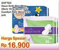 Promo Harga SOFTEX Pembalut Wanita Daun Sirih 36cm 12s + Comfort Slim 29cm 16s  - Indomaret