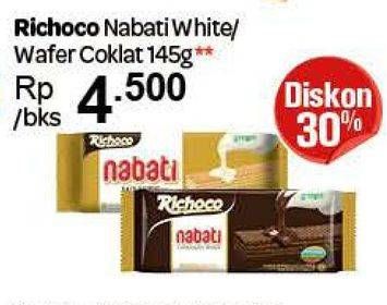 Promo Harga NABATI Wafer Chocolate, White 145 gr - Carrefour