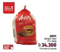 Promo Harga Andy Beef Burger 12 pcs - LotteMart