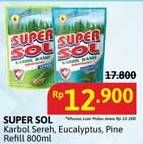 Promo Harga Supersol Karbol Wangi Eucalyptus, Sereh, Pine 800 ml - Alfamidi
