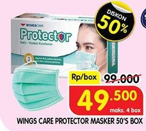Promo Harga WINGS CARE Protector Daily Masker Kesehatan 50 pcs - Superindo