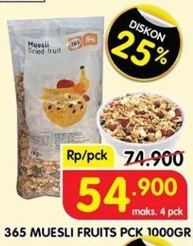 Promo Harga 365 Muesli Buah 1000 gr - Superindo