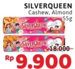 Promo Harga Silver Queen Chocolate Cashew, Almonds 58 gr - Alfamidi