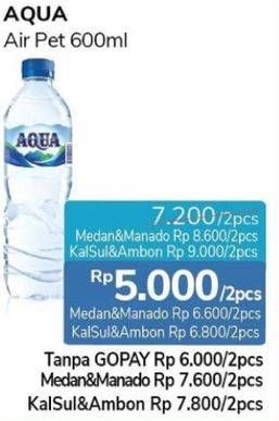 Promo Harga AQUA Air Mineral 600 ml - Alfamidi