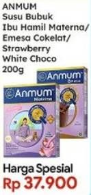 Promo Harga ANMUM Susu Bubuk Ibu Hamil Materna/ Emesa Cokelat/ Strawberry White Choco 200g  - Indomaret