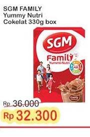 Promo Harga SGM Family Yummi Nutri Creamy Chocolate 330 gr - Indomaret