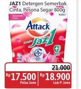 Promo Harga Attack Jaz1 Detergent Powder Semerbak Cinta, Pesona Segar 800 gr - Alfamidi