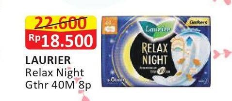 Promo Harga Laurier Relax Night Gathers 40cm 8 pcs - Alfamart
