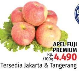 Promo Harga Apel Fuji Premium per 100 gr - LotteMart