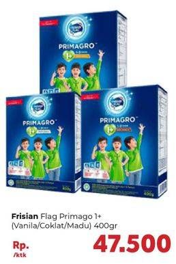 Promo Harga FRISIAN FLAG Primagro 1+ Vanilla, Cokelat, Madu 400 gr - Carrefour