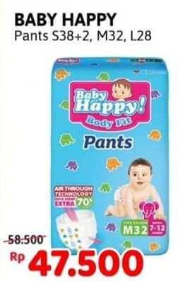 Promo Harga Baby Happy Body Fit Pants S38+2, M32, L28 28 pcs - Alfamidi