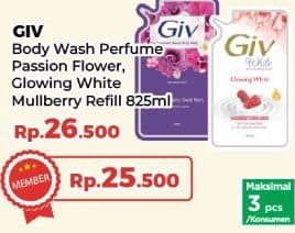 Promo Harga GIV Body Wash Mulberry Collagen, Glow White, Passion Flowers Sweet Berry 825 ml - Yogya