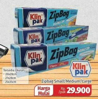 Promo Harga KLINPAK Zip Bag Small, Medium, Large  - Lotte Grosir