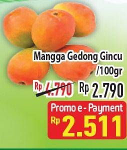 Promo Harga Mangga Gedong Gincu per 100 gr - Hypermart