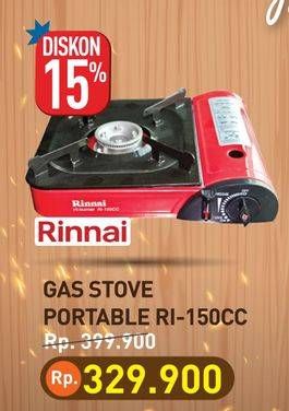 Promo Harga Rinnai Gas Portable RI-150CC  - Hypermart