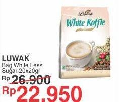 Promo Harga Luwak White Koffie Less Sugar per 20 sachet 20 gr - Yogya