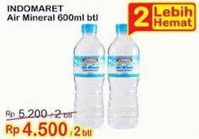 Promo Harga INDOMARET Air Mineral per 2 botol 600 ml - Indomaret