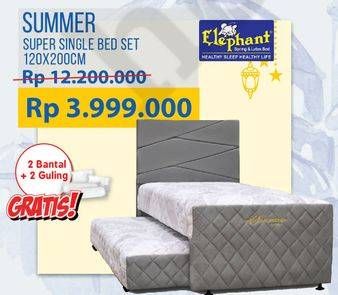 Promo Harga ELEPHANT Summer 2in1 Super Single Bed 120x200cm  - Courts